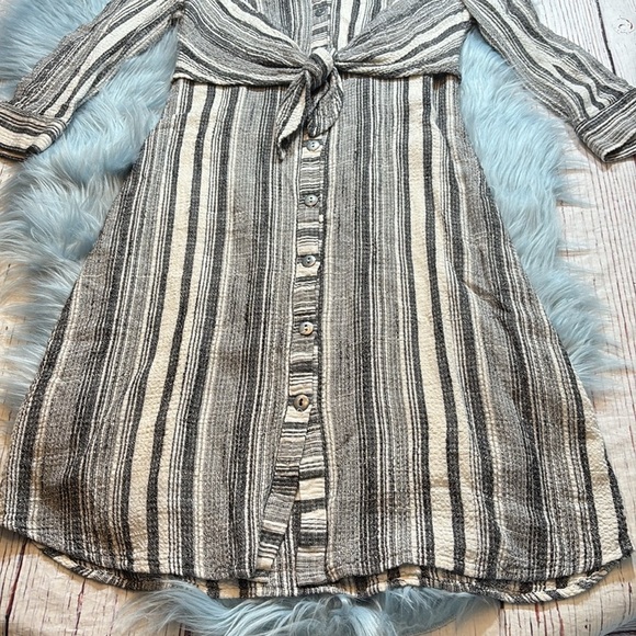 Anthropologie HD in Paris Tie Waist Shirt Linen Blend Dress sz 2 - Picture 6 of 7